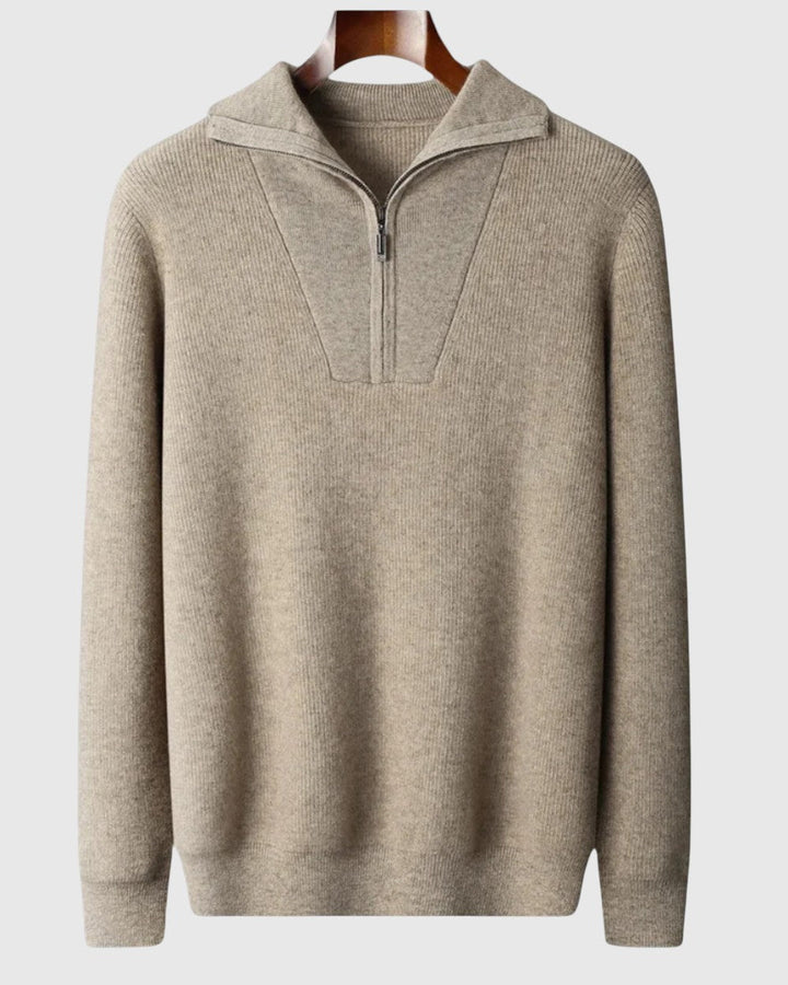 Libuše- Camisola Portofino z kašmíru s polovičním zipem