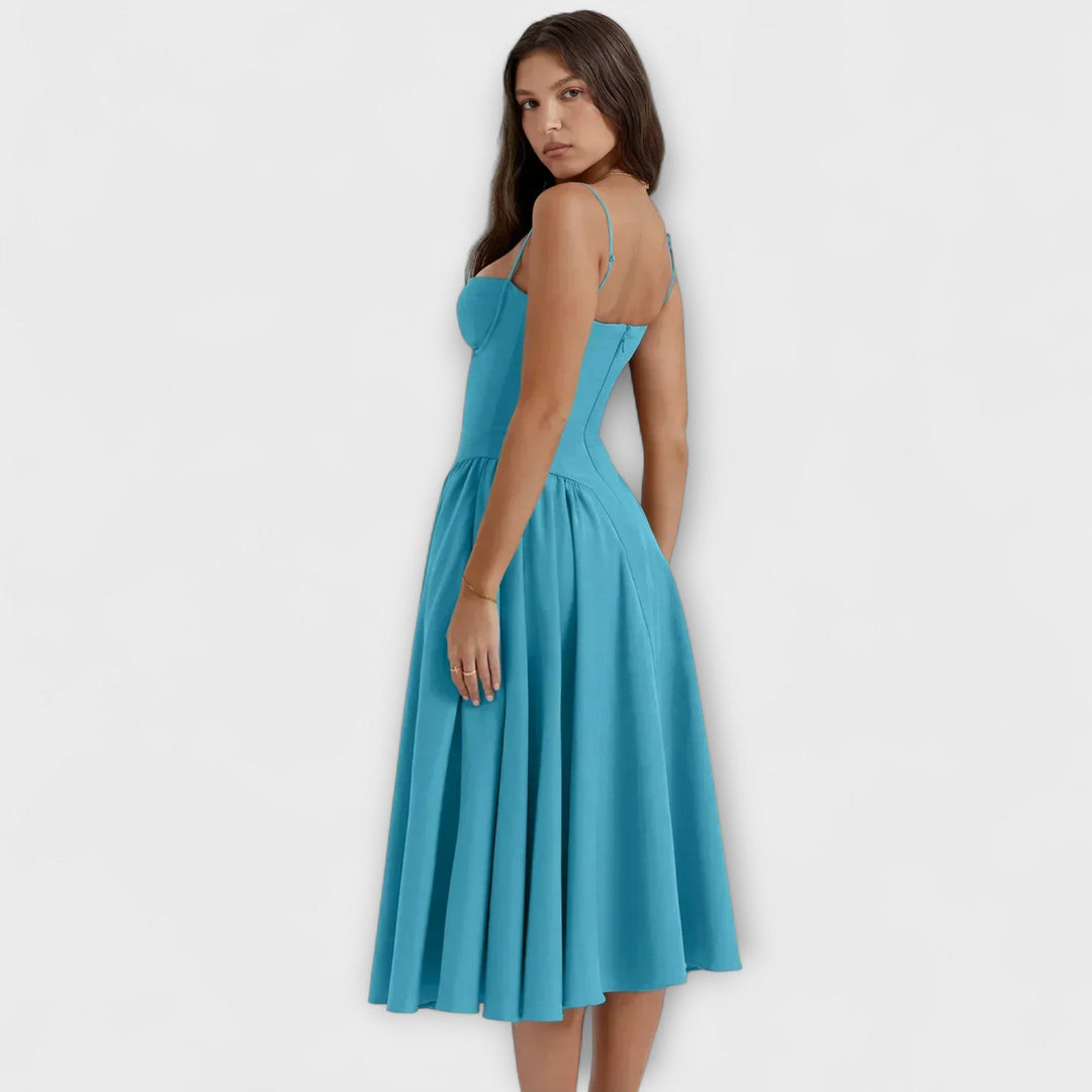 Rosalie - Elegantní bezrukávový korzetový šaty