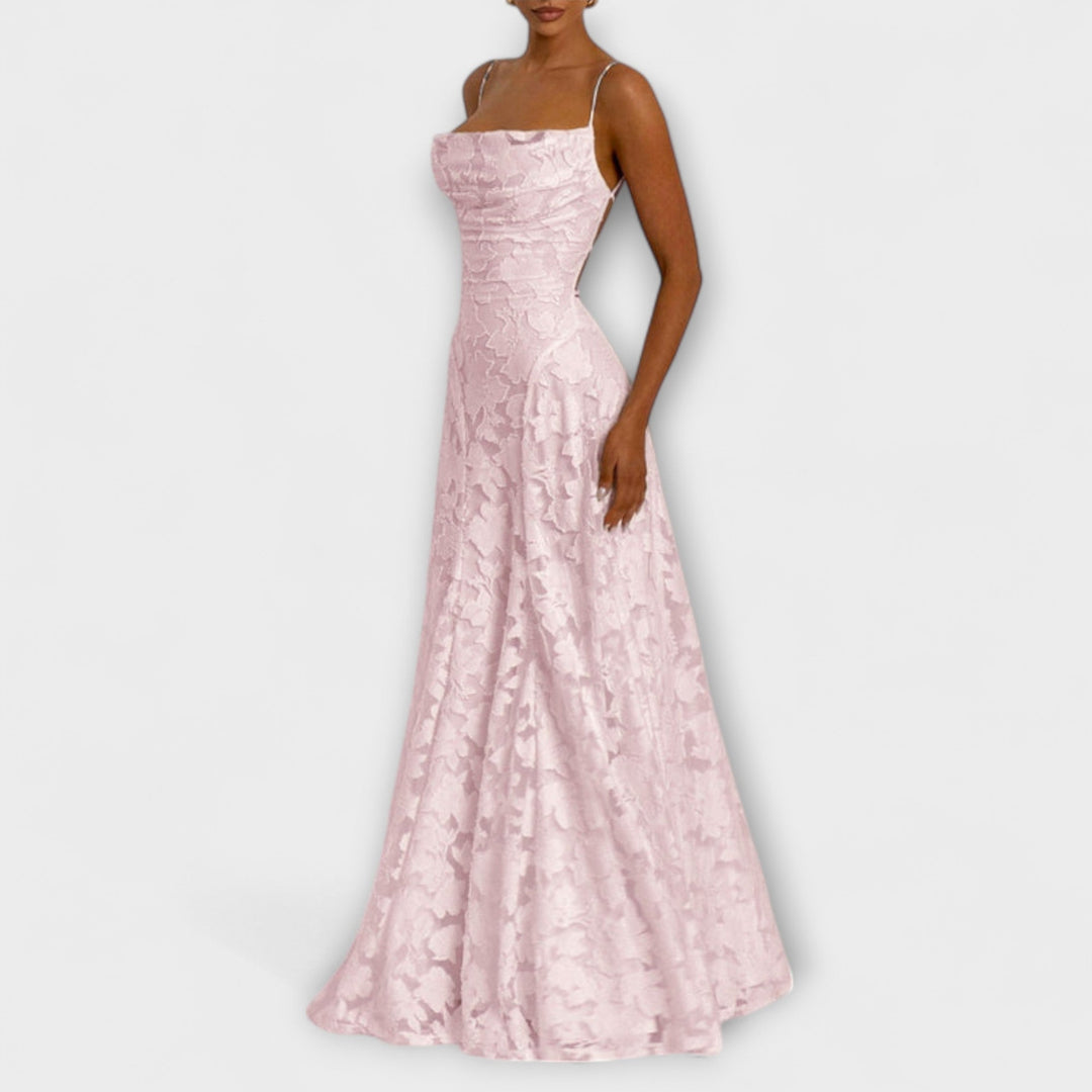 Emberly - Elegantní maxi šaty z žakárové tkaniny