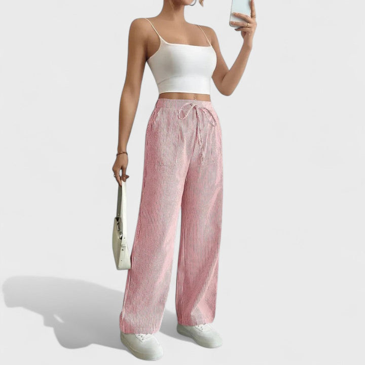 Dominique - Pohodlné Široké Kalhoty