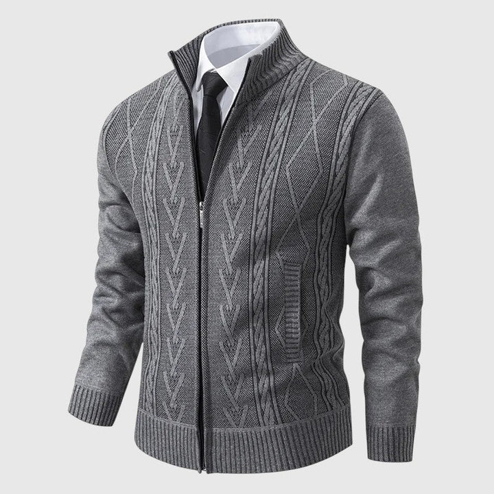 Jakub – Pletený svetr na zip s vysokým límcem