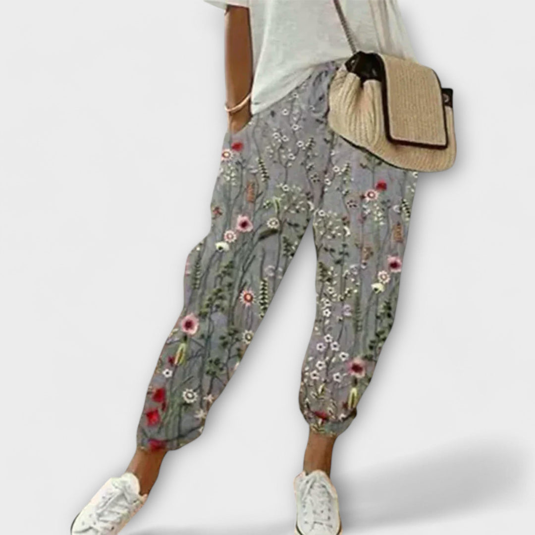 Burga - Pohodlné kalhoty z bavlny a lnu