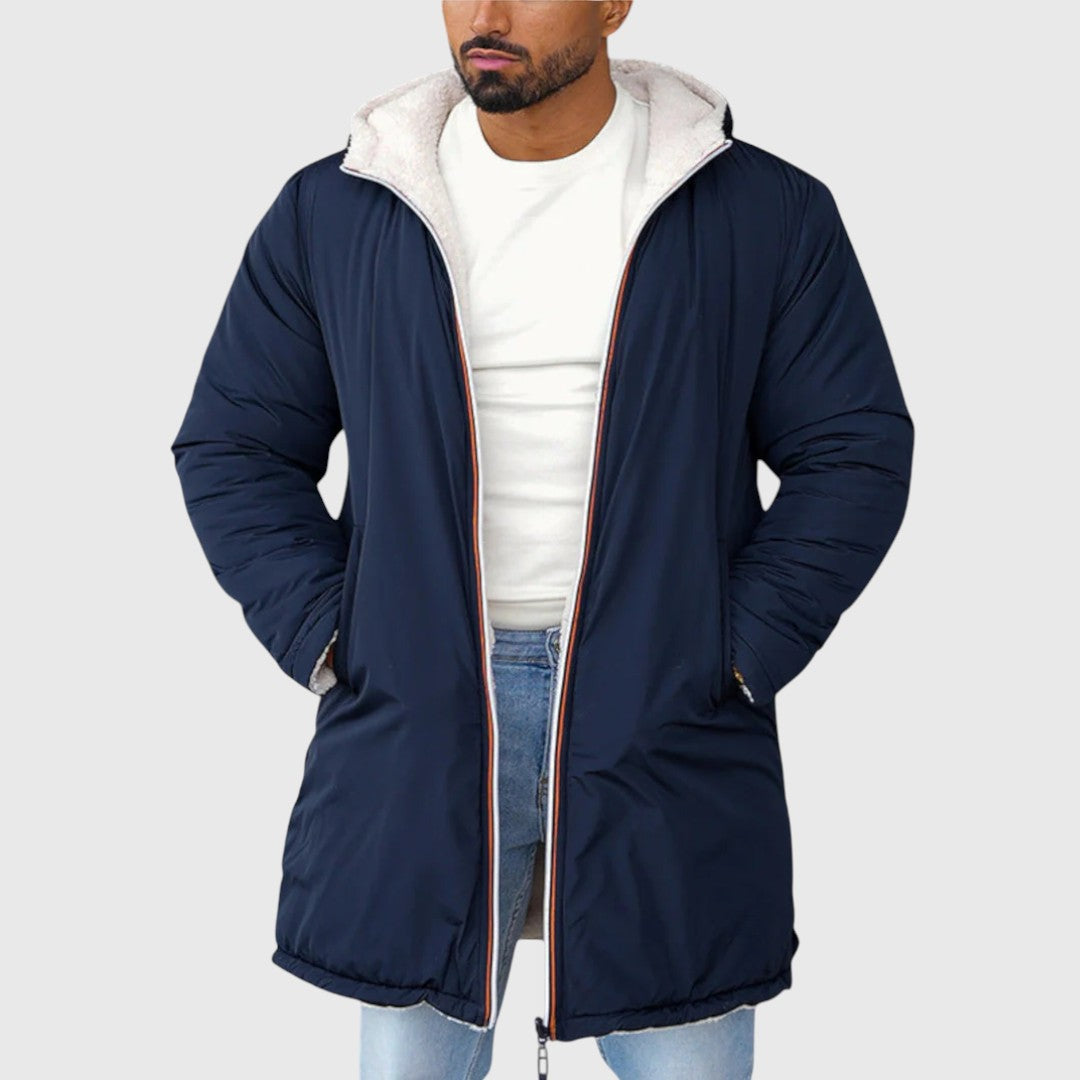 Leon – Pánská fleecová mikina na zip s kapucí