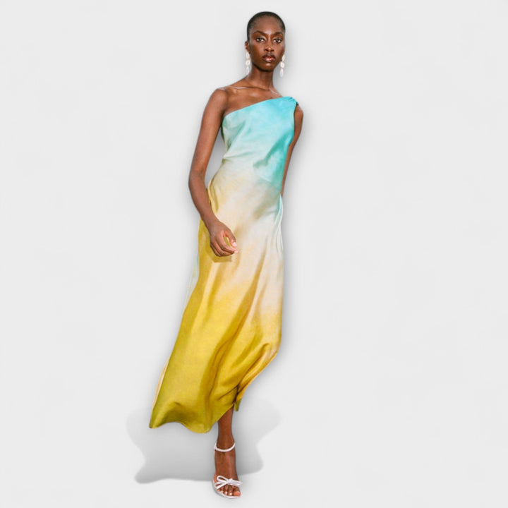 Arabella - Midi šaty na jedno rameno