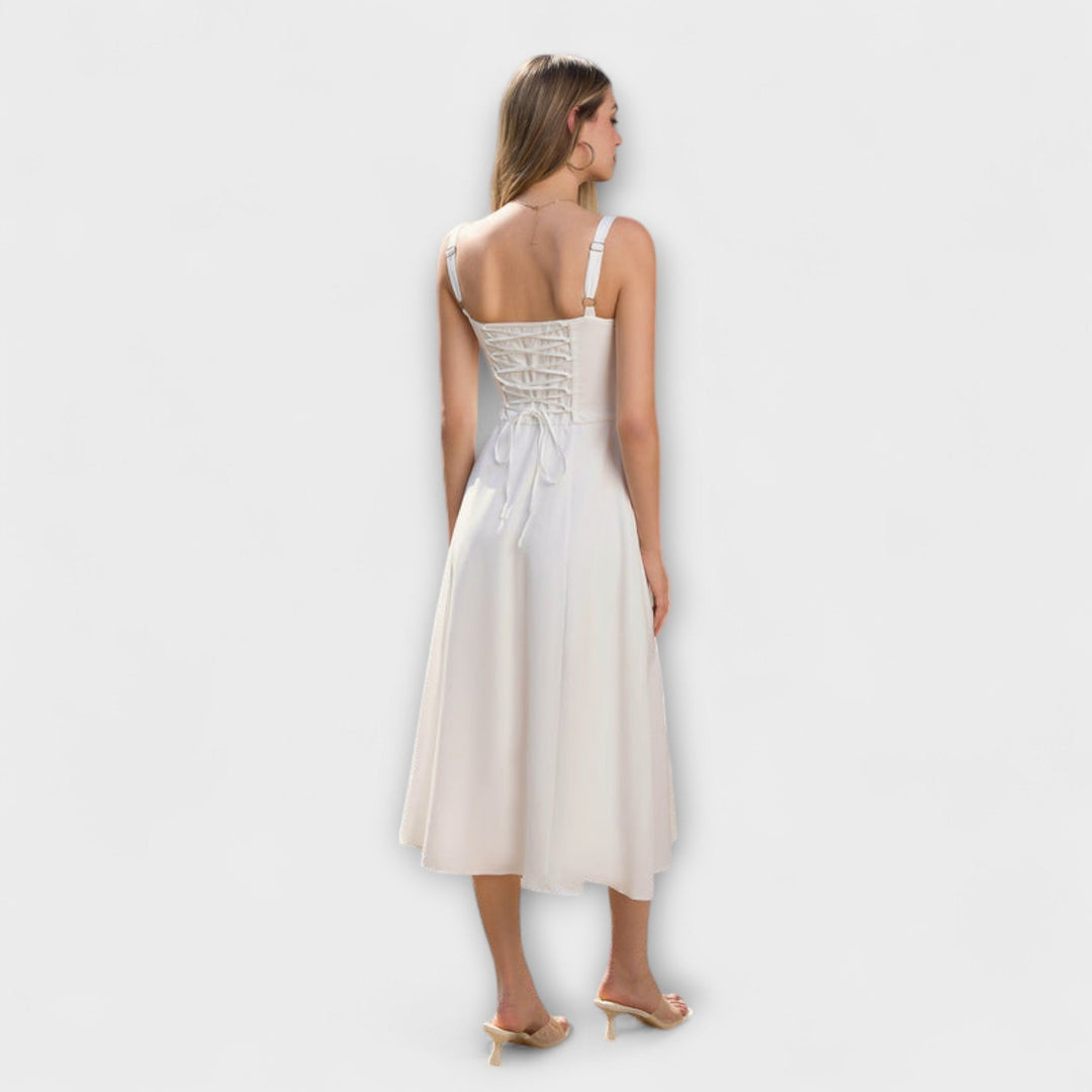 Naděje - Růžový top šaty s detailem rozparku