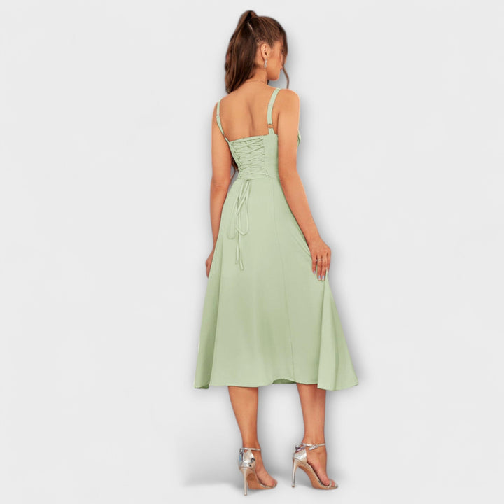 Naděje - Růžový top šaty s detailem rozparku