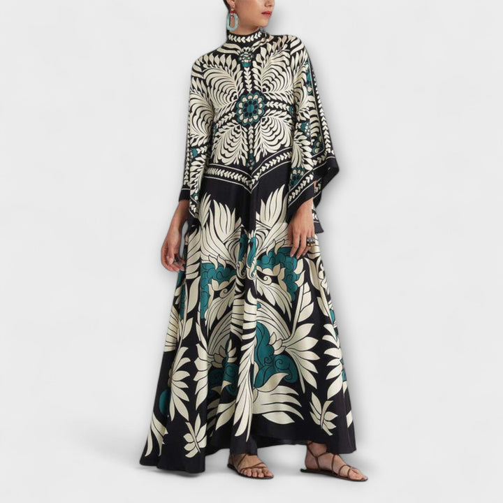 Giselle - Stylové Maxi Šaty s Květinovým Potiskem