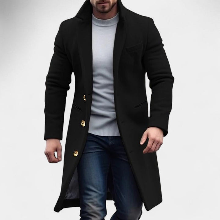 Viktor – Pánský vlněný kabát s klopou