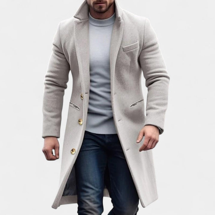 Viktor – Pánský vlněný kabát s klopou